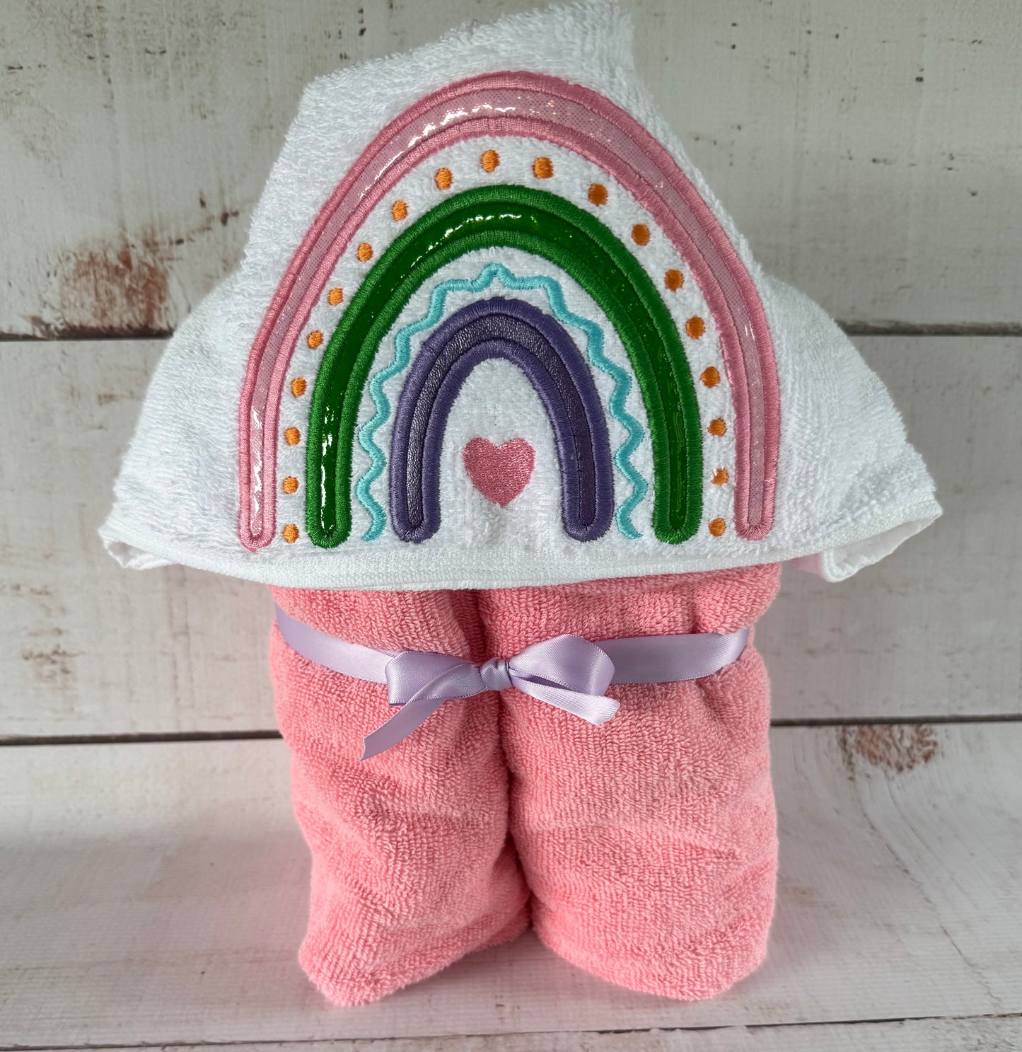 Boho Rainbow hooded towel